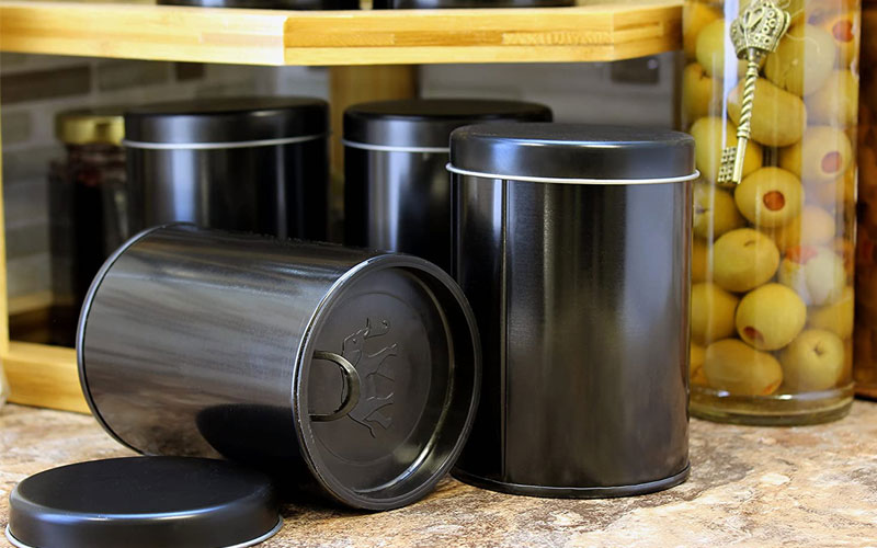 Black Round Tin With Lid Wholesale Black Round Tin Container China
